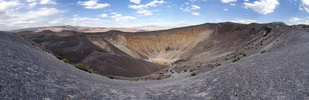 Panorama of Ubehebe Crater in Death Valley National Park.