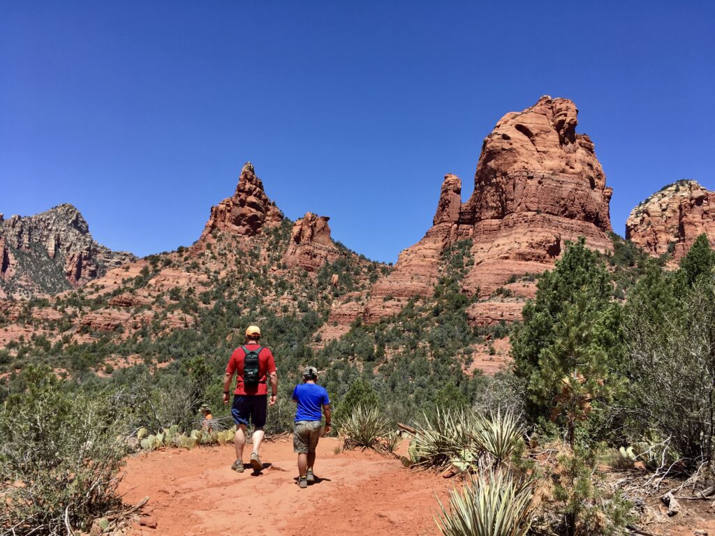 Walking up the Soldier Pass Trail toward the Devils Kitchen in Sedona, Arizona.