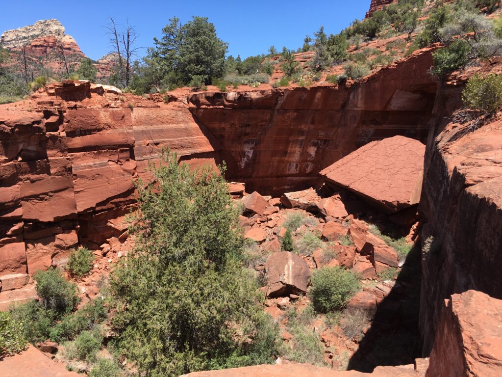 Devils Kitchen, the largest sinkhole in Sedona, Arizona at the intersection of Soldier Pass Trail and Jordan Trail.
